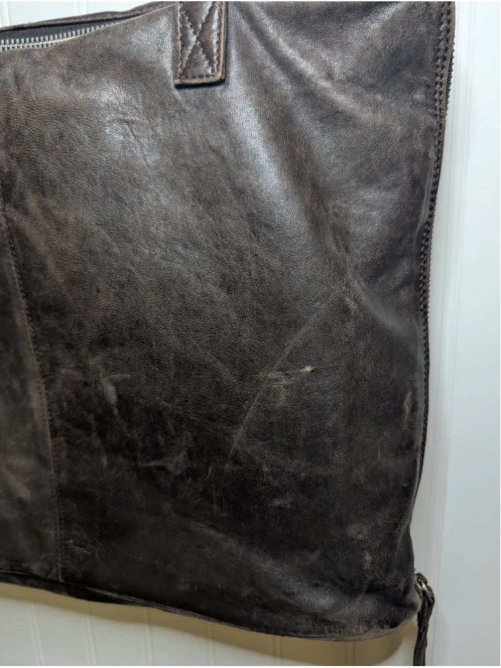 LATICO Leather Laptop Tote Bag Brown Organizer Shoulder Briefcase Floral Lined